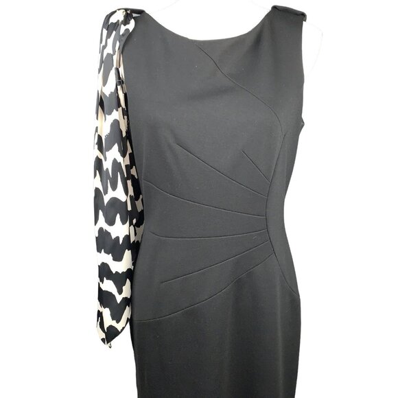 Tahari Arthur S Lavine Sheath Dress With Scarf Size 6 - Picture 2 of 8